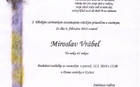 Smútočné oznámenie Miroslav Vrábel