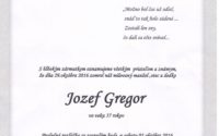Smútočné oznámenie Jozef Gregor