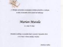Smútočné oznámenie Marian Mutala