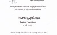 Smútočné oznámenie Marta Gajdošová