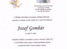 Smútočné oznámenie Jozef Gombár