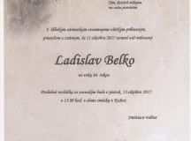 Smútočné oznámenie Ladislav Belko