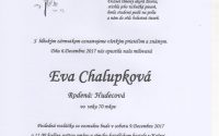 Smútočné oznámenie Eva Chalupková