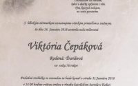 Smútočné oznámenie Viktória Čepáková