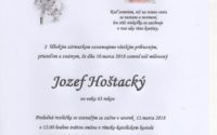 Smútočné oznámenie Jozef Hoštacký