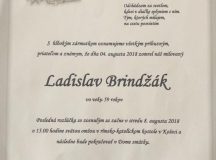 Smútočné oznámenie Ladislav Brindžák