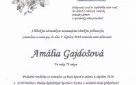 Smútočné oznámenie Amália Gajdošová