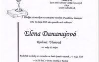 Smútočné oznámenie Elena Dananajová