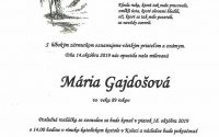 Smútočné oznámenie – Mária Gajdošová, rod. Trpková