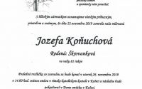 Smútočné oznámenie – Jozefa Koňuchová, rod. Škrovánková