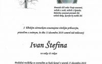 Smútočné oznámenie – Ivan Štefina
